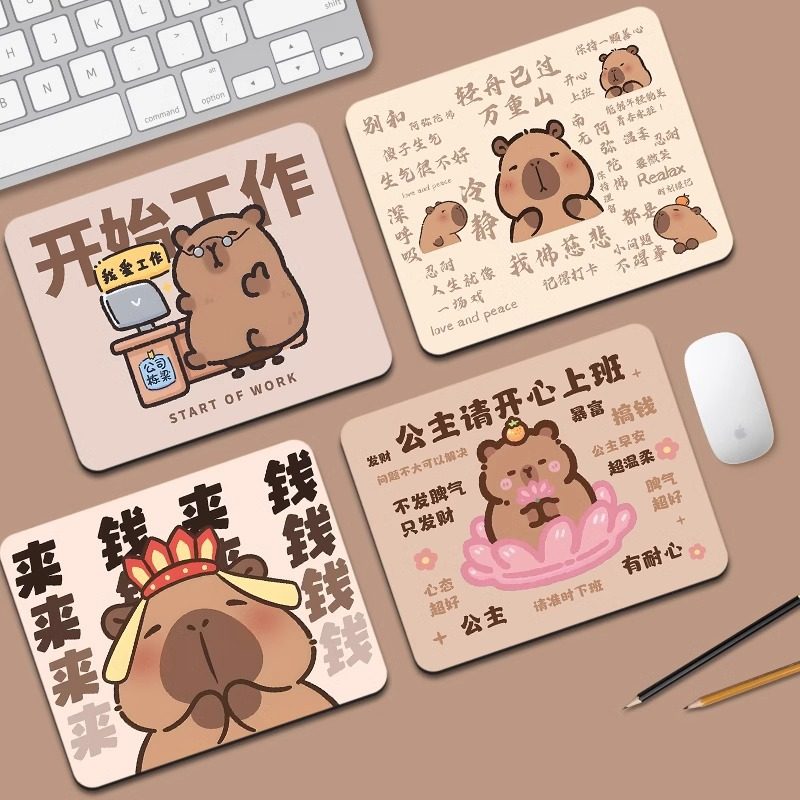 卡通鼠标垫办公桌面垫小号仓鼠护腕电脑键盘垫加厚卡巴卡书桌垫