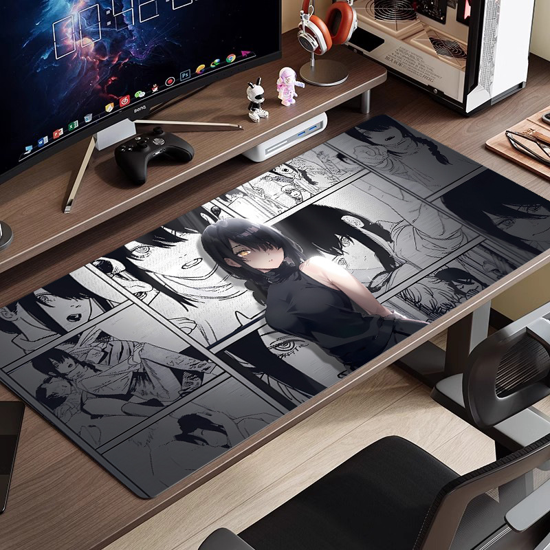 桌面垫动漫电竞桌垫键盘游戏大型鼠标垫复古KDA子滑垫路飞武侠