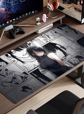 桌面垫动漫电竞桌垫键盘游戏大型鼠标垫复古KDA子滑垫路飞武侠