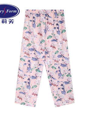 安莉芳夏季印花丝棉家居裤柔软舒适睡裤EL00457无袖上衣女EL00456