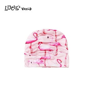 安莉芳LUCIE女童中大儿童火烈鸟印花松紧弹力速干游泳帽NH0003