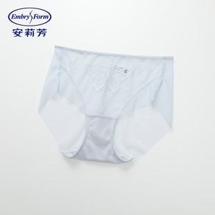 安莉芳夏季网纱通透性感低腰三角裤女士舒适包臀抗菌内裤E201070