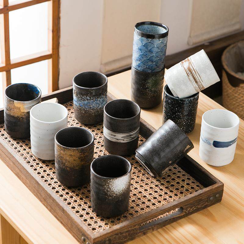陶瓷茶杯单个大杯复古寿司杯随手水杯家用餐厅用日式料理店花茶杯
