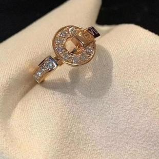 轻奢时来运转铜钱戒指女小众镀18K金指环玫瑰金情侣男婚戒送女友