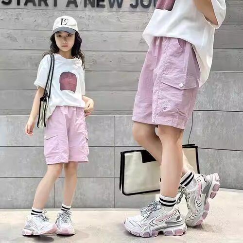 女童夏季速干工装五分裤
