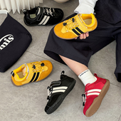 男童真皮百搭低帮板鞋 女童软底防滑运动鞋 潮 2026秋新款 儿童德训鞋