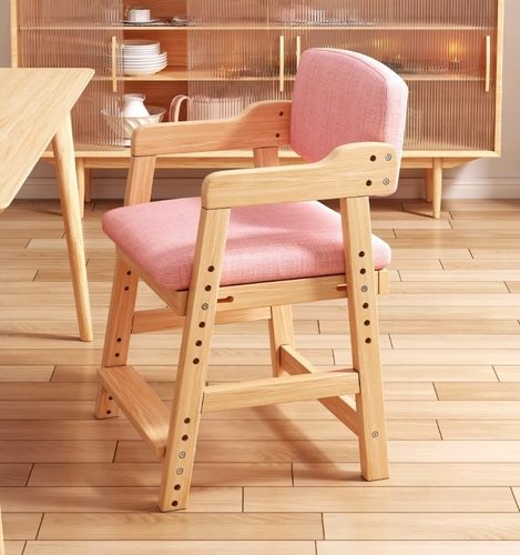 儿童学习椅实木可升降作业靠背椅