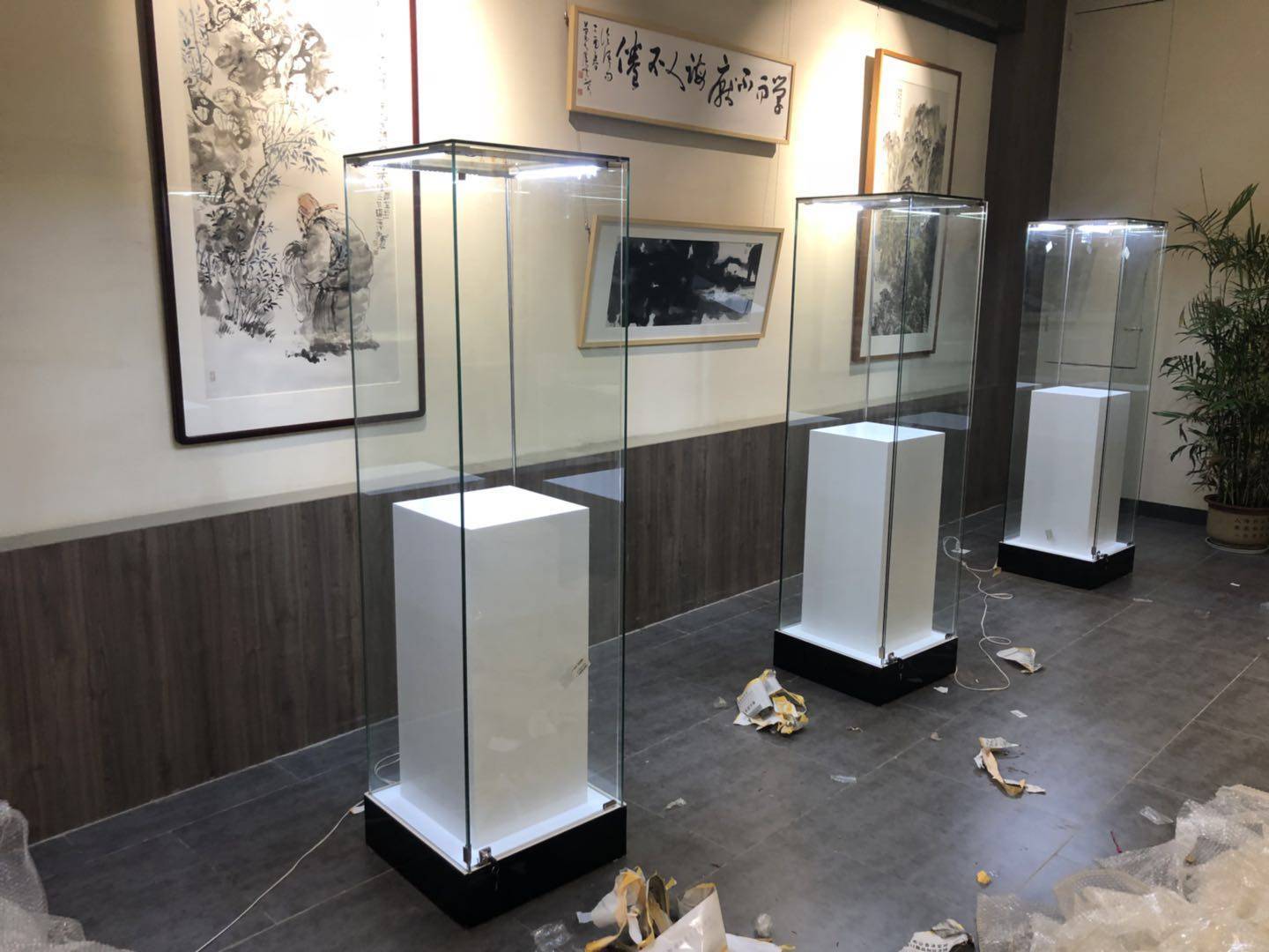 定制烤漆博物馆古董展示柜珠宝玉器陈列柜玻璃样品纪念品古玩模型