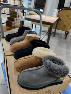 YellowEarth冬季新款羊皮毛一体加厚绒家居外穿网红平底套筒棉鞋