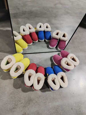 澳洲yellowEarth翻毛欧式羊皮毛一体厚底松糕保暖多巴胺色雪地靴