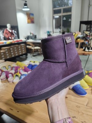 冬季羊皮毛一体短筒加厚保暖靴