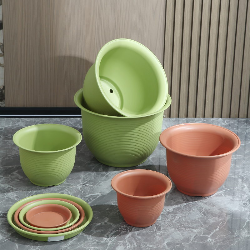 新款四季花盆加厚耐用塑料圆环花盆大号多肉加仑盆家用阳台北欧风