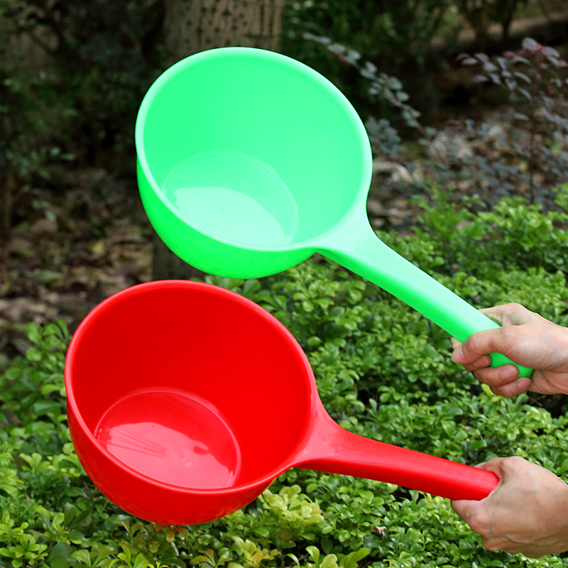 装修干活看过来！中长柄特厚水勺加深水瓢加厚长柄塑料大号舀水瓢