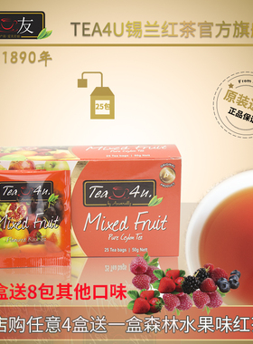 混合水果味谛友锡兰红茶包50gTea4U袋泡茶自制奶茶茶包