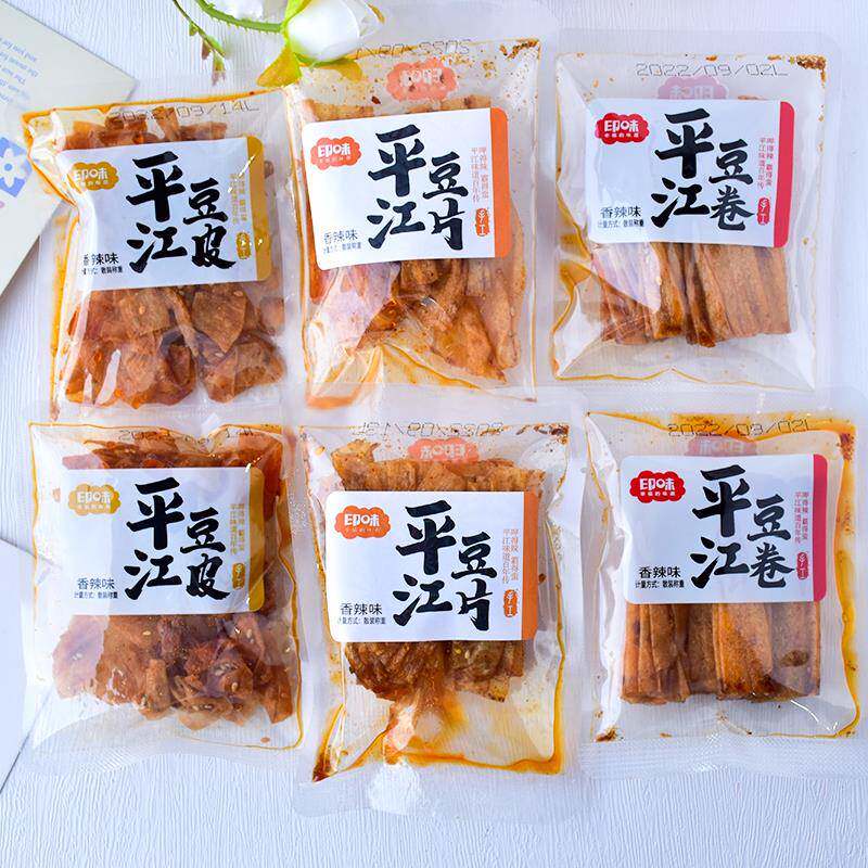 印味平江豆皮500g小包散装豆片香辣味湖南特产网红辣条豆卷零食品图片