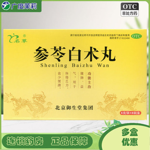 名草 参苓白术丸 6g*6袋/盒 健脾益气体倦乏力食少便溏GD