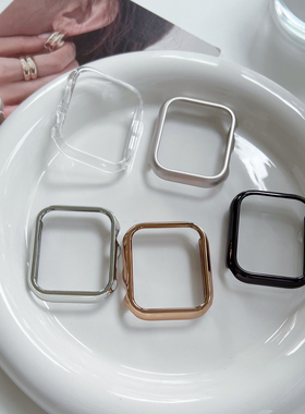 适用applewatchs9保护壳苹果手表s8半包边框壳iwatch10保护套电镀