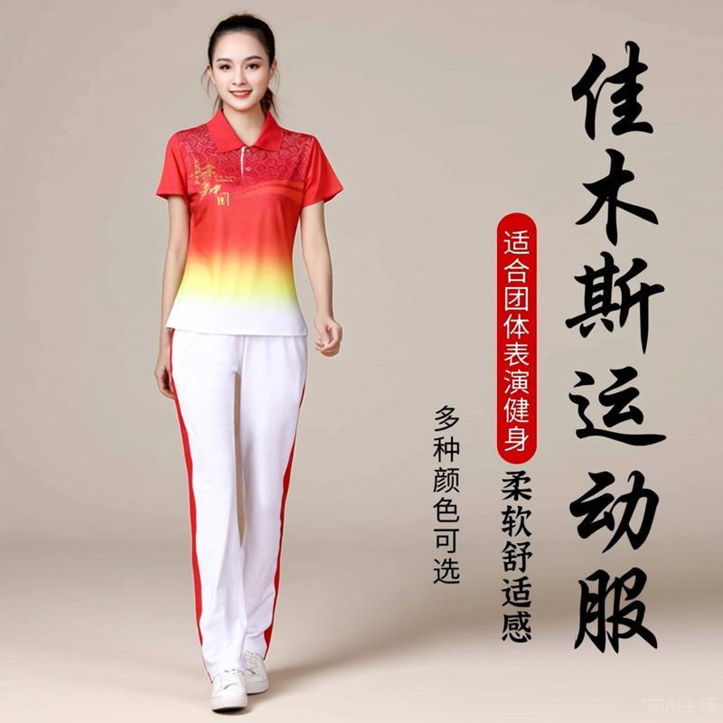 广场舞服装新款套装短袖女运动服