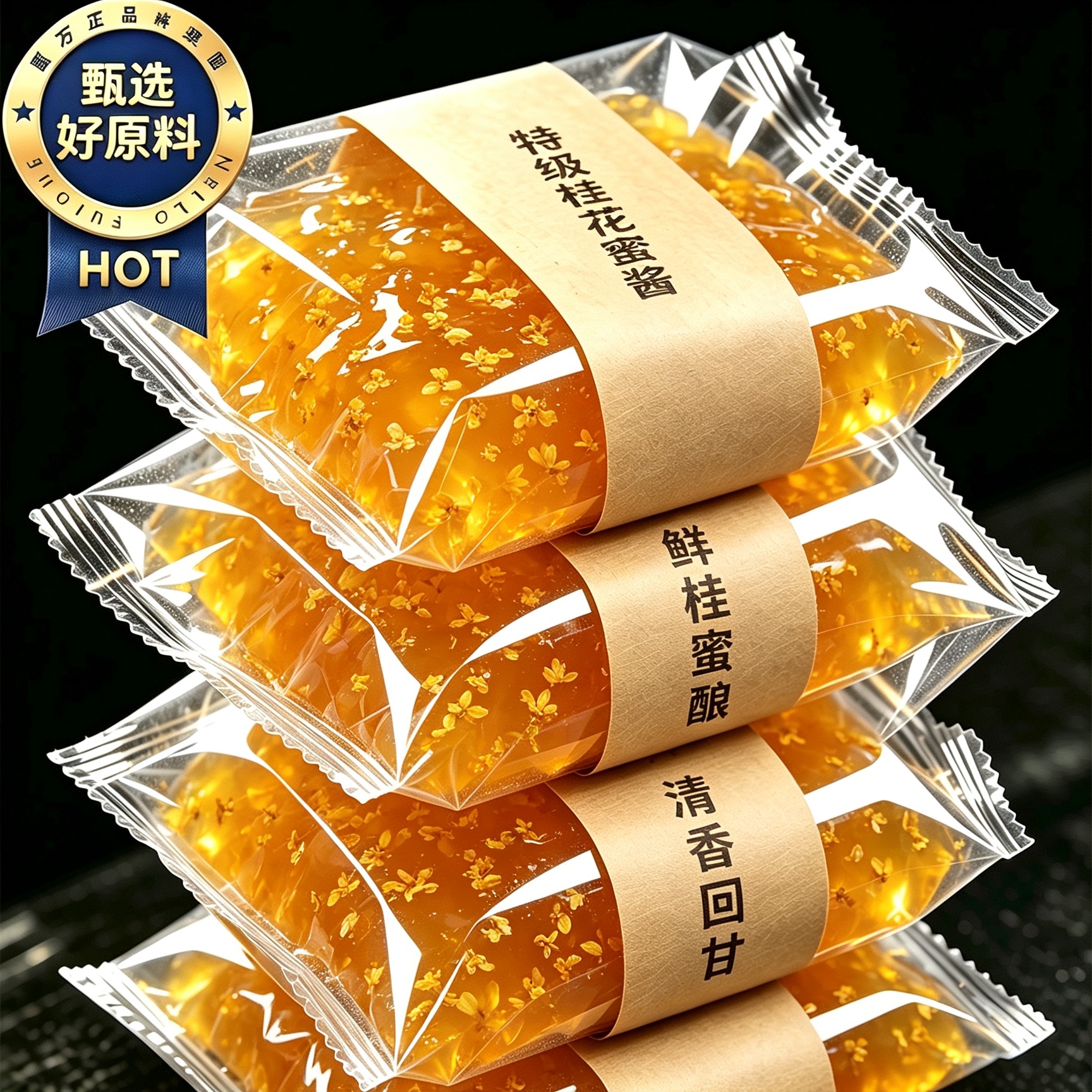 烘焙冰粉涂抹钵仔糕桂花蜜酱官方店花蜜家用烘焙果酱调味糖桂花酱图片