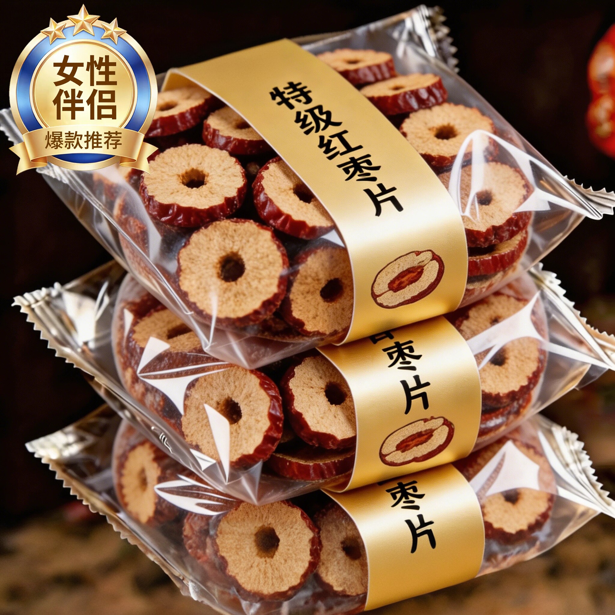 特级红枣片干正品新疆无核枣脆枣圈干货泡茶泡水专用桂圆枸杞泡茶