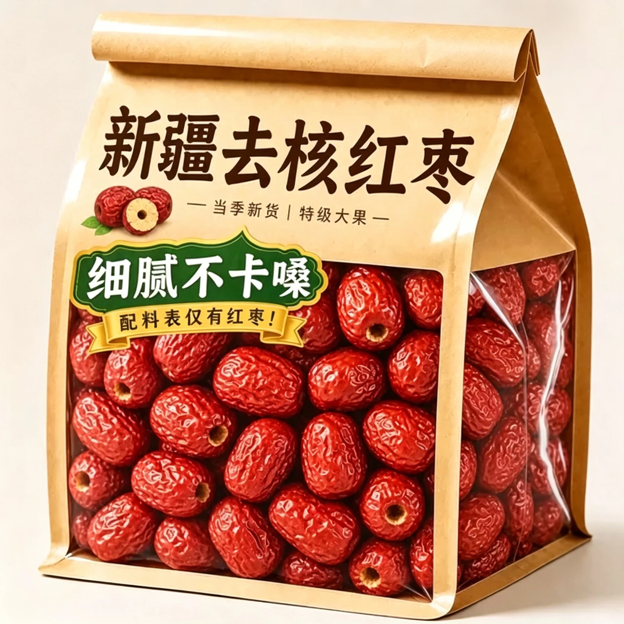 红枣新疆若羌果干特级灰枣特产去皮去核枣子无核红枣蜜枣女生气血