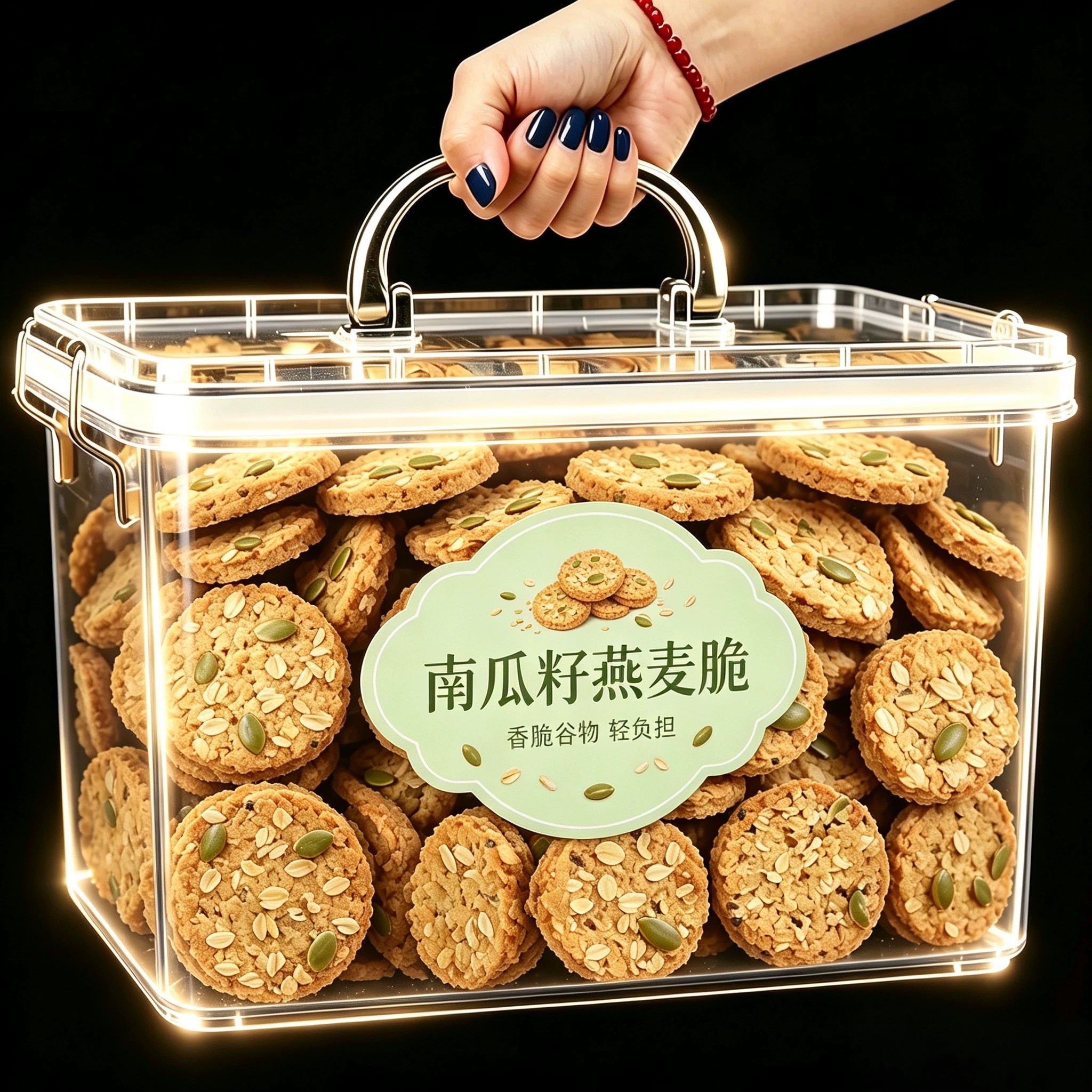 南瓜籽燕麦脆片谷物能量代餐饱腹五谷杂粮早餐饼干休闲小零食袋装