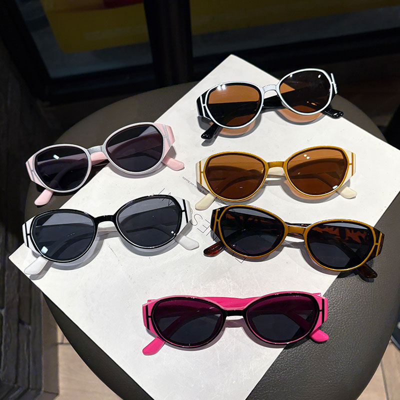 儿童眼镜Y2K千禧风椭圆框太阳镜宝宝户外街拍遮阳镜防紫外线墨镜