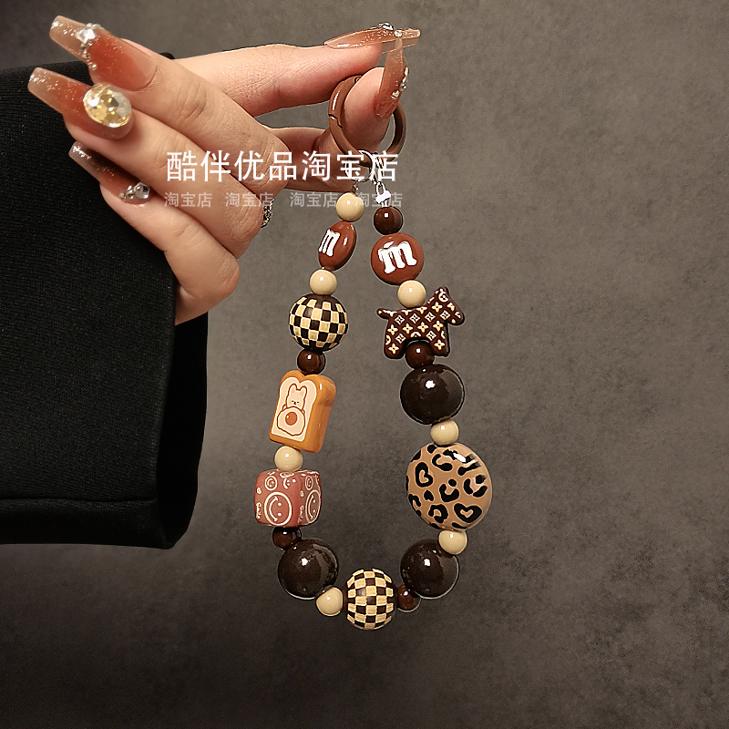 个性创意老花狗串珠手提链短挂绳