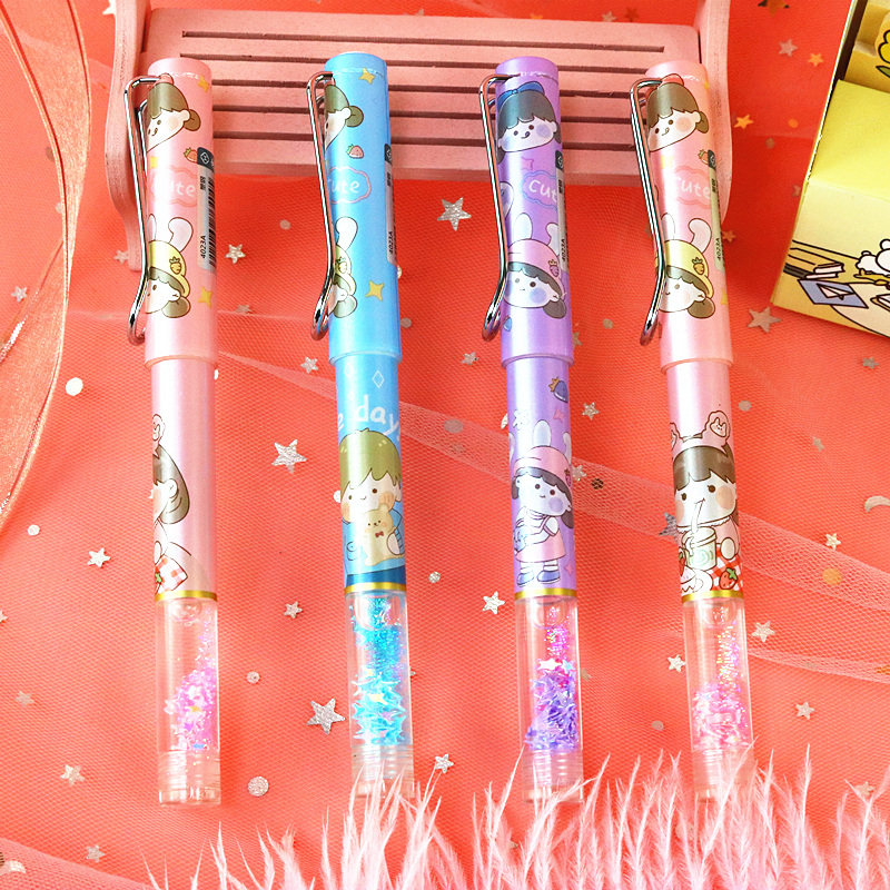 十二星座网红仙女流沙钢笔小学生专用樱花可爱女生三年级墨囊刚笔