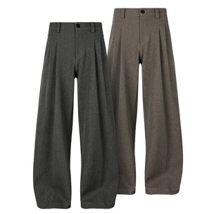 长裤 factory 型直筒阔腿双褶Cleanfit休闲西裤 A字版 男潮 花纱TR