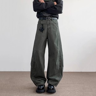 美式 潮牌高街潮流宽松直筒vibe阔腿裤 弯刀工装 男生款 子 休闲裤 冬季