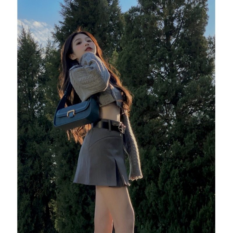 小个子穿搭短款针织打底衫上衣女