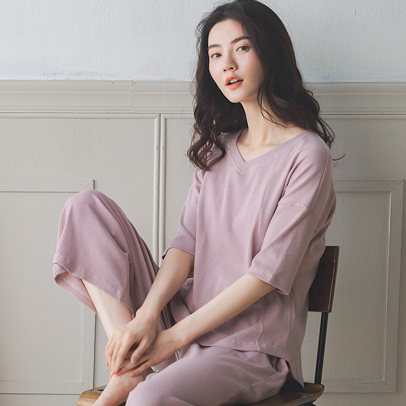 罗纹棉家居服套装
