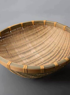 筲箕竹编制品簸箕圆形竹