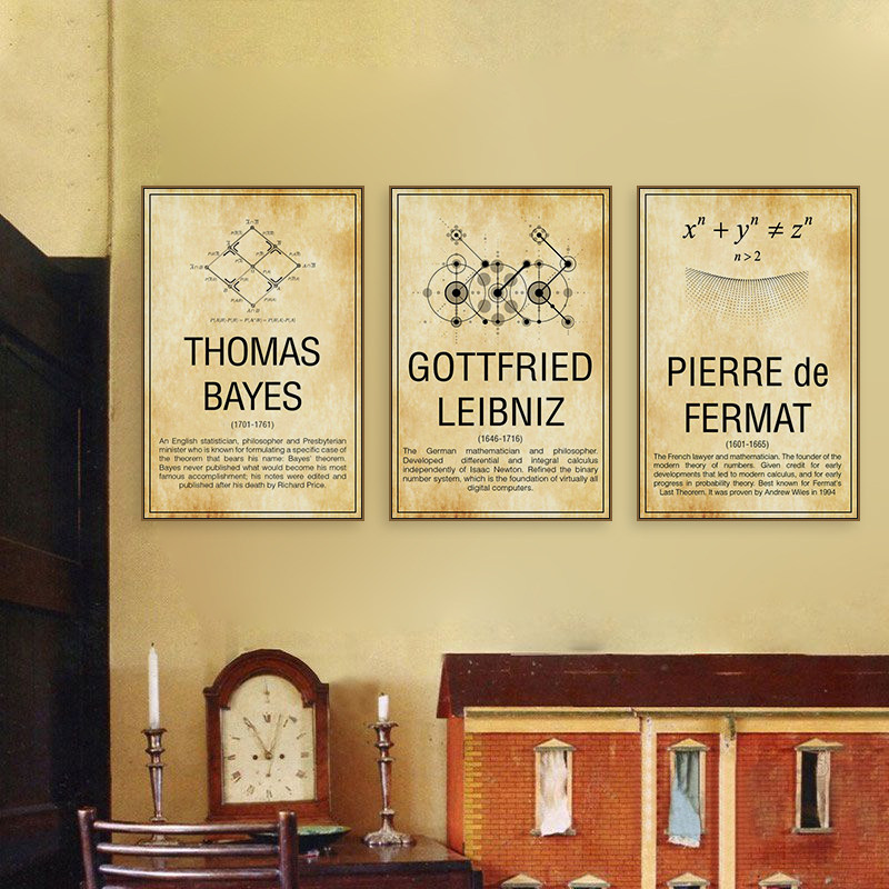 数学海报装饰画办公室会议室黄金分割线构图挂画教室知识定理壁画