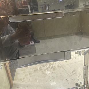 定制康宝嵌入式消毒碗柜配件黑色钢化玻璃开豁口抽屉面板下门板