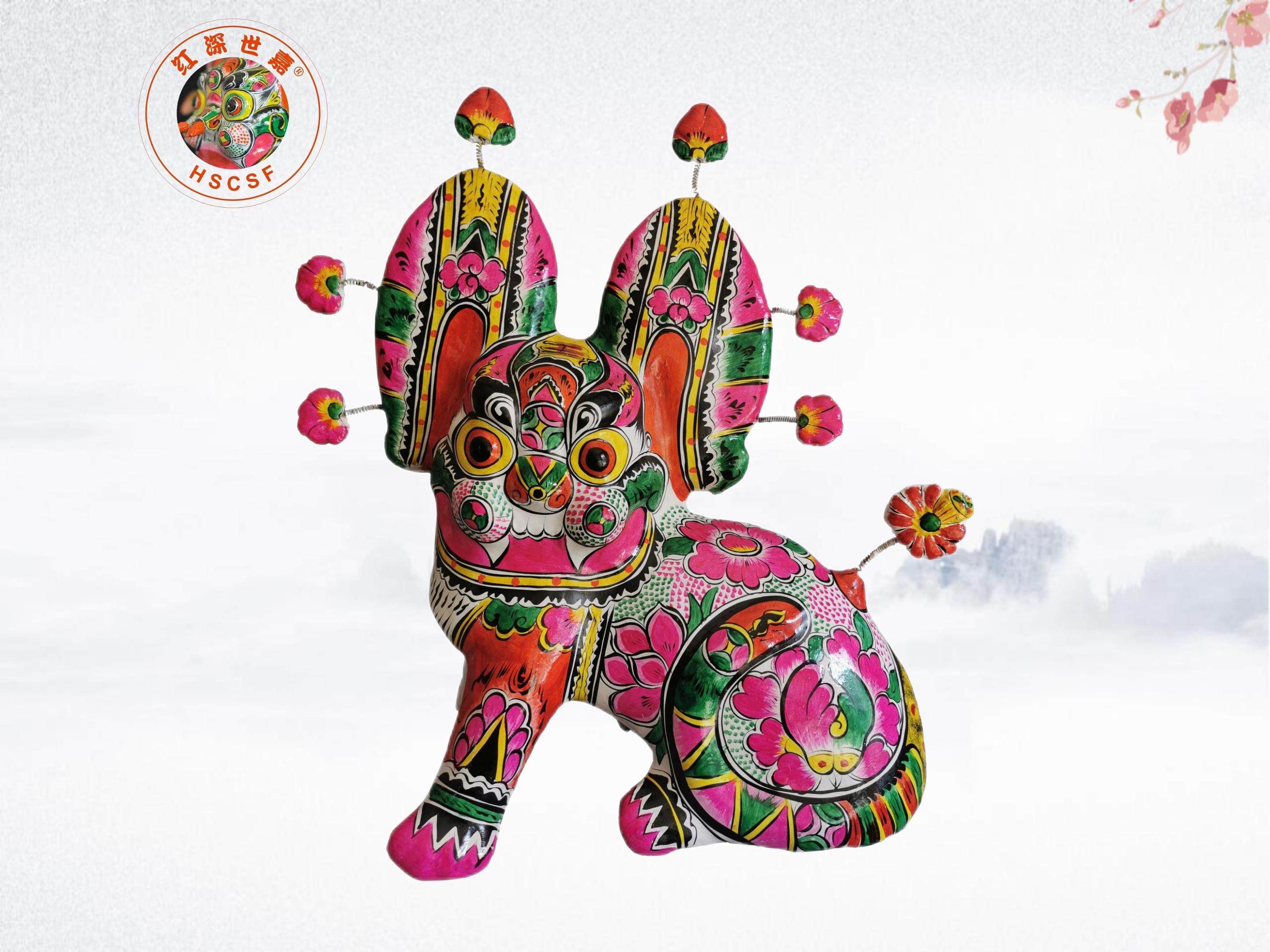 (胡深世家)凤翔泥塑彩绘坐虎纯手工中国风特色礼物非物质文化遗产