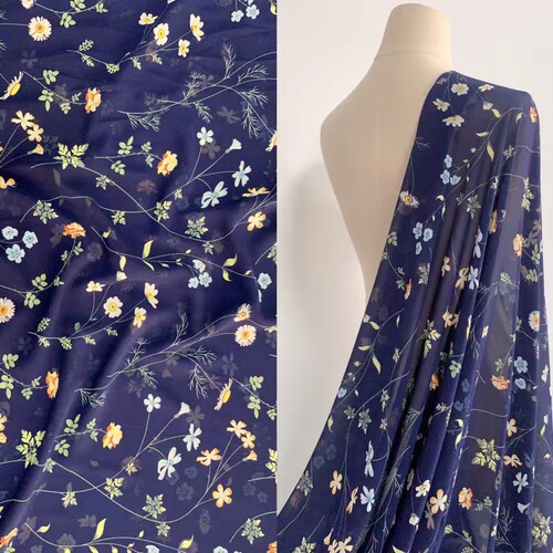 顺纡绉仿真丝单层服装印花布料