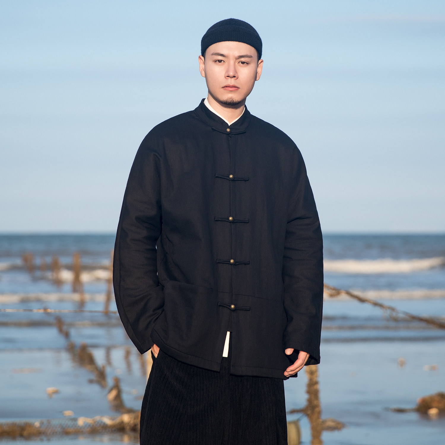 春秋复古纯棉休闲夹克中国风立领盘扣唐装外套宽松大码男士中山装,男装,唐装,淘宝优惠券,粉丝福利购,淘宝优惠卷