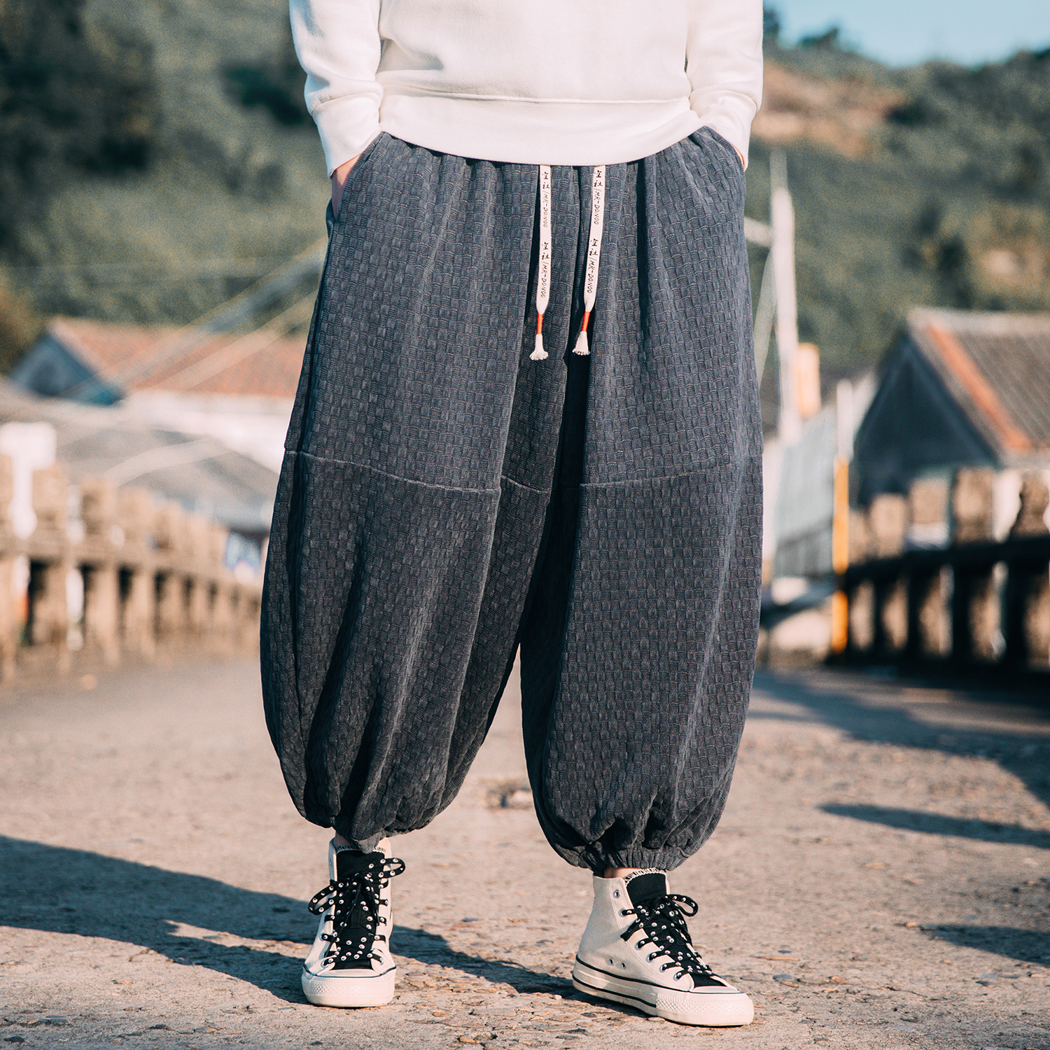 琳琅九分裤哈伦裤中国风大裆裤男