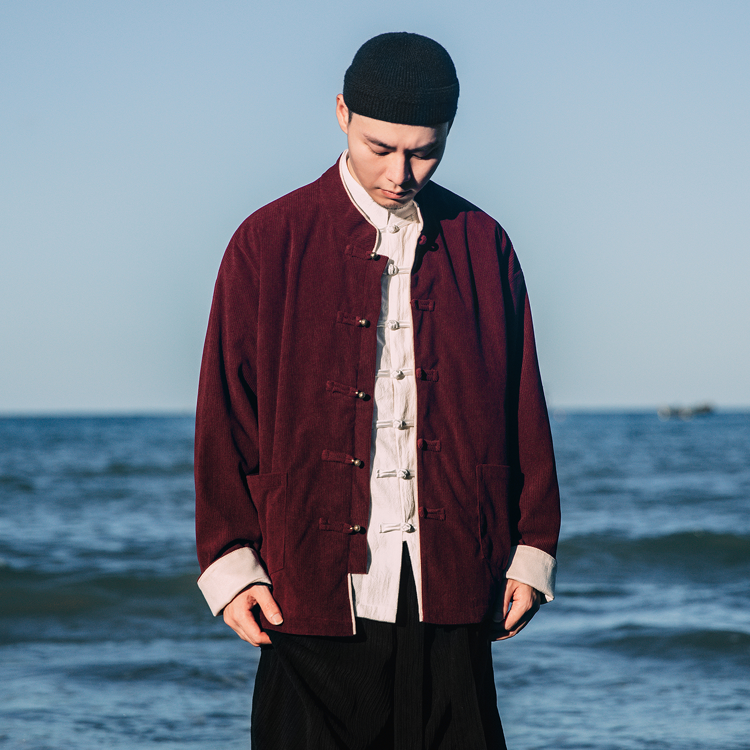 中国风秋季灯芯绒唐装外套