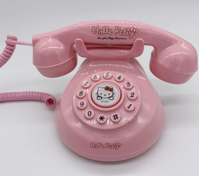 个性酒店复古电话机卡通有线座机粉色可爱家用电话机可做道具拍摄 办公设备/耗材/相关服务 办公电话 原图主图
