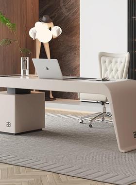 烤漆老板办公桌椅组合轻奢高级感简约现代总裁经理室主管班台家具