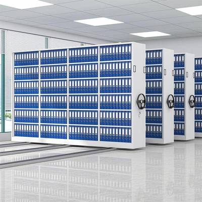 轨道式密集架手摇移动密集档案柜智能电动文件资料凭证柜子工厂