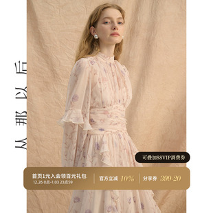 从那以后法式 裙子高级感礼服穿搭连衣裙秋冬女 风碎花裙长裙秋长袖