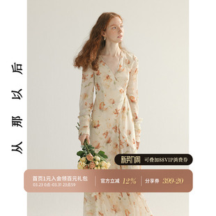 新款 连衣裙女秋季 碎花裙秋冬穿搭长裙高级感裙子长袖 从那以后法式