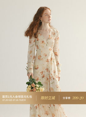 从那以后法式碎花连衣裙女秋季