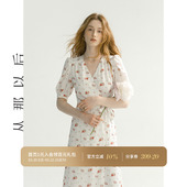 连衣裙夏v领长裙小众设计感裙子碎花裙女夏季 从那以后法式 一片式