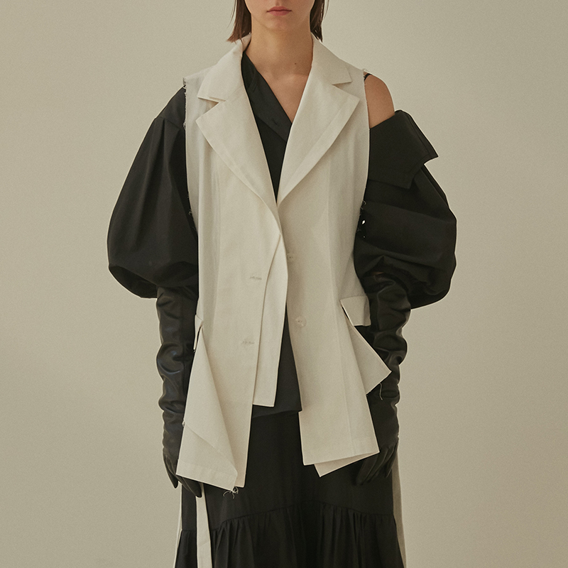 原创设计风纯棉解构西装马甲