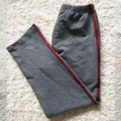 订做加绒保暖校服裤 子 子深灰色酒红一道杠秋冬中小学生直筒团体裤